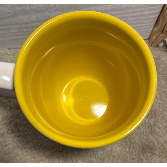 Tweety Bird Ceramic Coffee Mug Yellow Interior & Floral Design 12 Oz By Tindex - Picture 6 of 9